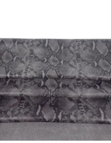 Gray and Black Snaktonics Crackled Snake Pattern Relief Bovine Leather