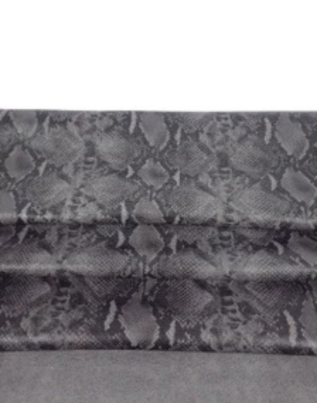 Gray and Black Snaktonics Crackled Snake Pattern Relief Bovine Leather