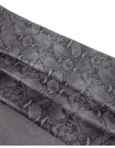 Gray and Black Snaktonics Crackled Snake Pattern Relief Bovine Leather
