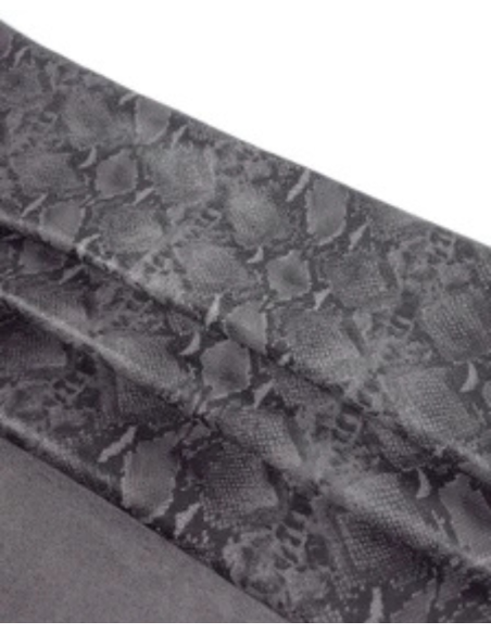 Gray and Black Snaktonics Crackled Snake Pattern Relief Bovine Leather