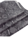 Gray and Black Snaktonics Crackled Snake Pattern Relief Bovine Leather