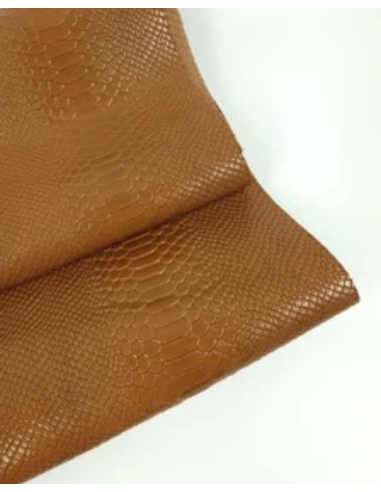 Golden Bronze Anaconda Shiny Patent Leather Embossed Amazing Snake Relief 0Z 1988 Leather