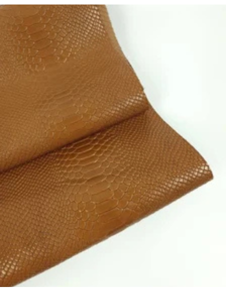 Golden Bronze Anaconda Shiny Patent Leather Embossed Amazing Snake Relief 0Z 1988 Leather