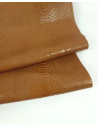 Golden Bronze Anaconda Shiny Patent Leather Embossed Amazing Snake Relief 0Z 1988 Leather