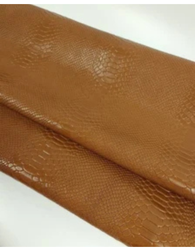 Golden Bronze Anaconda Shiny Patent Leather Embossed Amazing Snake Relief 0Z 1988 Leather