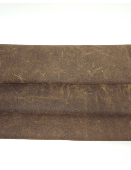 Cocoa Brown Vintage Waxed Rustic Suede