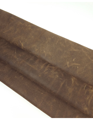 Cocoa Brown Vintage Waxed Rustic Suede