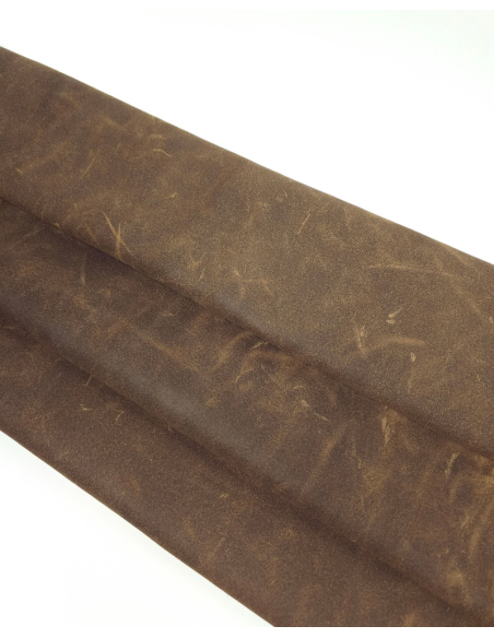 Cocoa Brown Vintage Waxed Rustic Suede