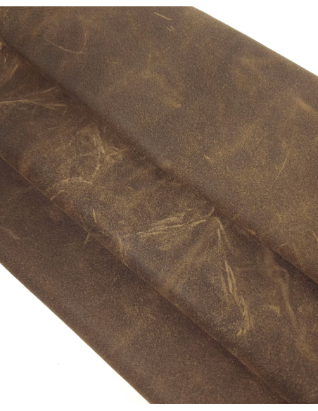 Cocoa Brown Vintage Waxed Rustic Suede