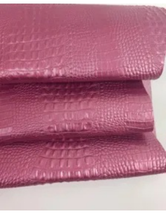 Pink Metallic Crocodile Alligator Calf Leather Embossed Texture Amazing Relief OZ 2018 V2 2