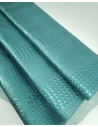 Turquoise Metallic Crocodile Alligator Calf Leather Embossed Texture Amazing Relief OZ 2018 V2
