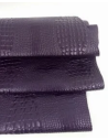 Mauve Metallic Crocodile Alligator Calf Leather Embossed Texture Amazing Relief OZ 2018 V2