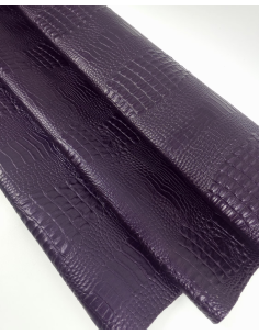 Mauve Metallic Crocodile Alligator Calf Leather Embossed Texture Amazing Relief OZ 2018 V2 2