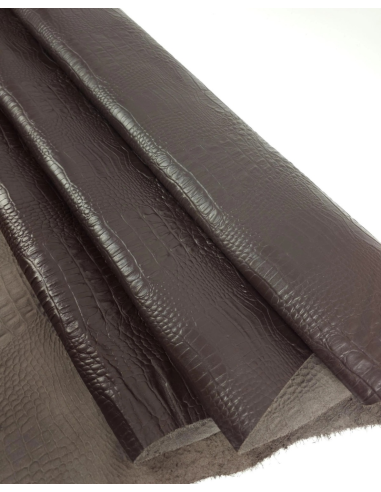 Coffee Quartz Crocodile Alligator Calf Leather Embossed Texture Amazing Relief OZ 2018 V2