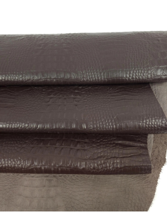 Coffee Quartz Crocodile Alligator Calf Leather Embossed Texture Amazing Relief OZ 2018 V2 2