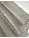 Gray Flannel Crocodile Alligator Calf Leather Embossed Texture Amazing Relief OZ 2018 V2