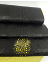 Black and Yellow Crocodile Alligator Calf Leather Embossed Texture Amazing Relief OZ 2018 V2