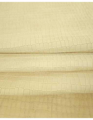 Camomile Crocodile Alligator Calf Leather Embossed Texture Amazing Relief LFC CROCK1