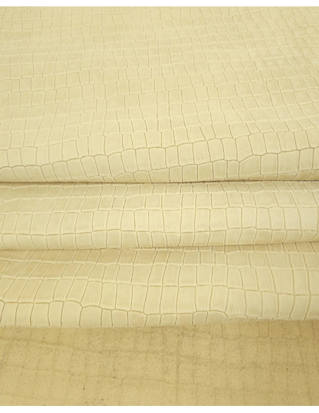 Camomile Crocodile Alligator Calf Leather Embossed Texture Amazing Relief LFC CROCK1