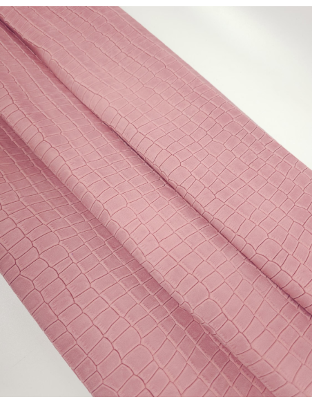 Pink Icing Crocodile Alligator Calf Leather Embossed Texture Amazing Relief LFC CROCK1