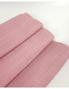 Pink Icing Crocodile Alligator Calf Leather Embossed Texture Amazing Relief LFC CROCK1