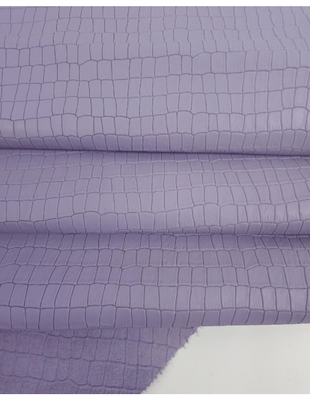 Lavender Aura Crocodile Alligator Calf Leather Embossed Texture Amazing Relief LFC CROCK1