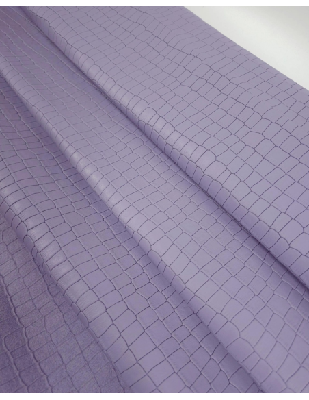 Lavender Aura Crocodile Alligator Calf Leather Embossed Texture Amazing Relief LFC CROCK1