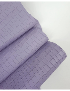 Lavender Aura Crocodile Alligator Calf Leather Embossed Texture Amazing Relief LFC CROCK1