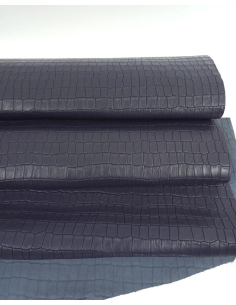 Vintage Indigo Crocodile Alligator Calf Leather Embossed Texture Amazing Relief LFC CROCK1 2