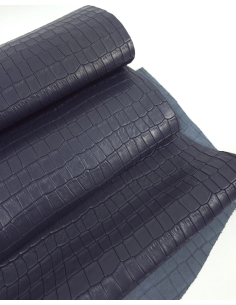 Vintage Indigo Crocodile Alligator Calf Leather Embossed Texture Amazing Relief LFC CROCK1