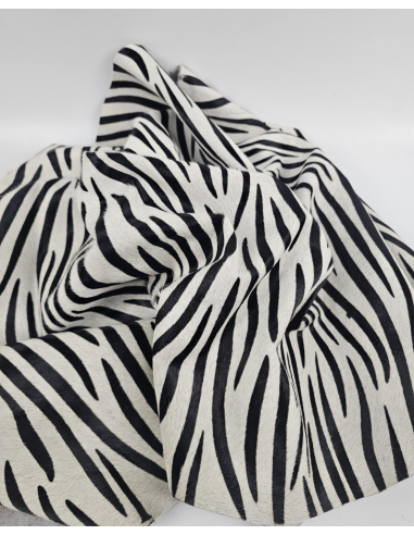 Zebra Cavallino Calfskin Hair on Hide Leather