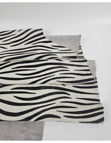 Zebra Cavallino Calfskin Hair on Hide Leather