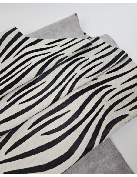 Zebra Cavallino Calfskin Hair on Hide Leather