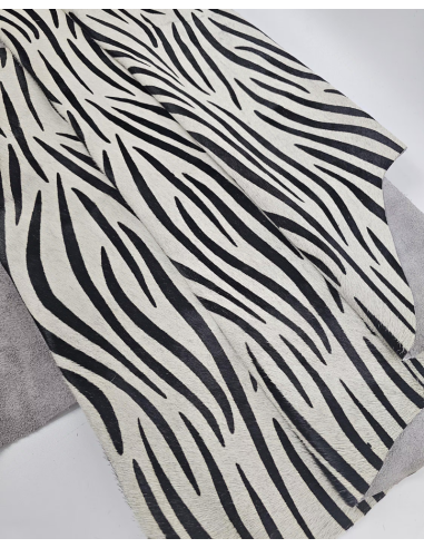 Zebra Cavallino Calfskin Hair on Hide Leather