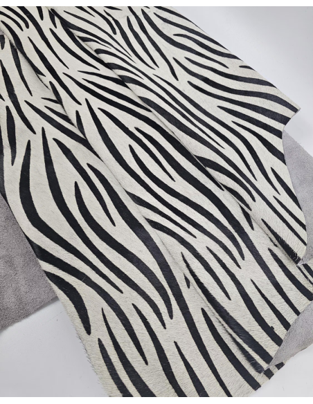 Zebra Cavallino Calfskin Hair on Hide Leather