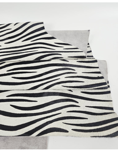 Zebra Cavallino Calfskin Hair on Hide Leather