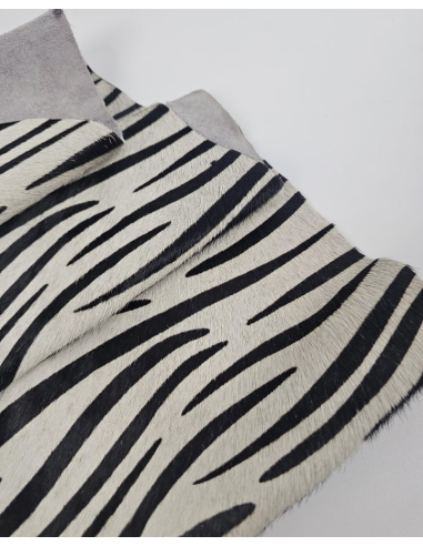 Zebra Cavallino Calfskin Hair on Hide Leather