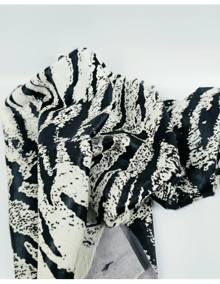 Snow Tiger Hair on Hide Leather