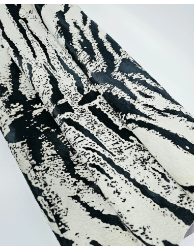 Snow Tiger Hair on Hide Leather