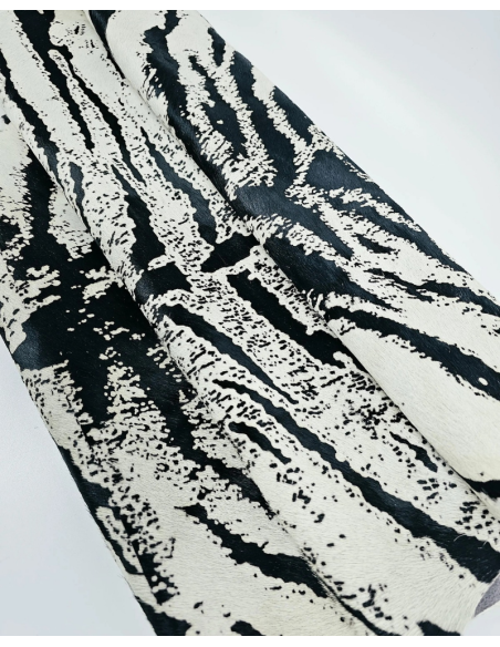 Snow Tiger Hair on Hide Leather