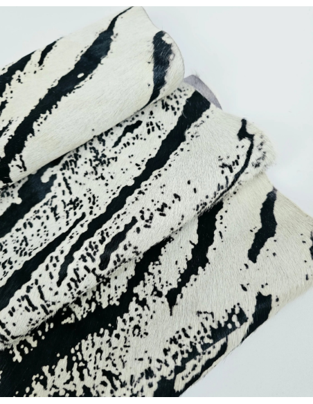 Snow Tiger Hair on Hide Leather