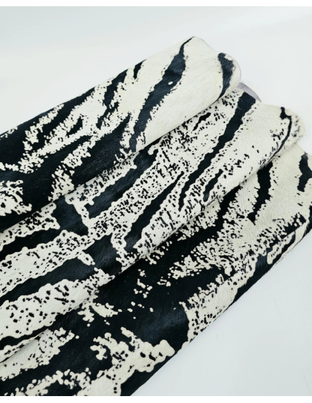 Snow Tiger Hair on Hide Leather