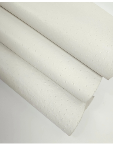 Star White Ostrich 2024 Embossed Texture Bovine Leather