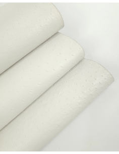 Star White Ostrich 2024 Embossed Texture Bovine Leather