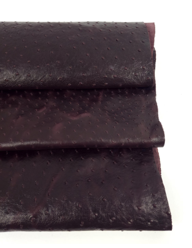 Vineyard Wine Vintage Pull Up Ostrich 2024 Embossed Texture Bovine Leather
