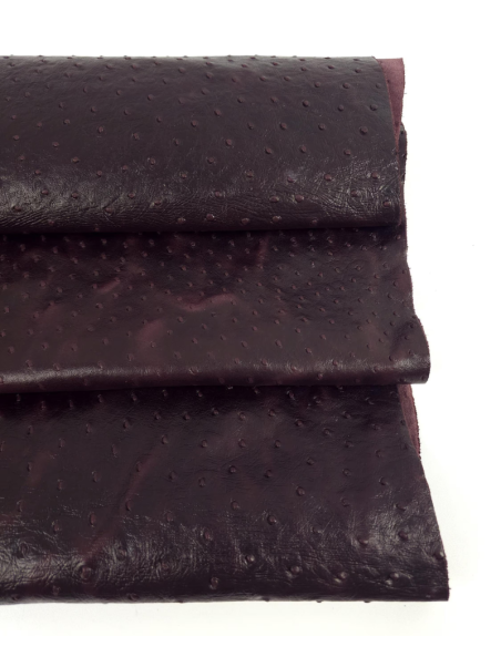 Vineyard Wine Vintage Pull Up Ostrich 2024 Embossed Texture Bovine Leather
