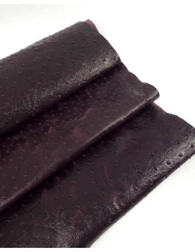 Vineyard Wine Vintage Pull Up Ostrich 2024 Embossed Texture Bovine Leather