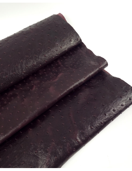Vineyard Wine Vintage Pull Up Ostrich 2024 Embossed Texture Bovine Leather