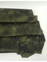 Military Olive Ostrich 2024 Embossed Texture Bovine Leather