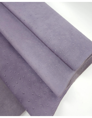 Languid Lavender Ostrich 2024 Embossed Texture Bovine Leather